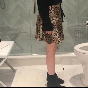 Shop thursdays leopard satin skirt